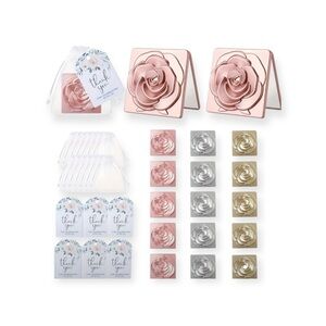 NWT-Set of 9 Elegant Rose Shaped Wedding Favor Gift Set